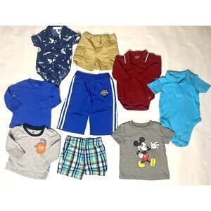 Childrens Place Garanimals Boy 6-9M Rompers Tops Shorts Pants Lot Spring Summer